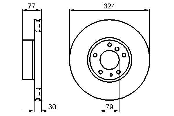 BMW E38 740i,iL Fren Diski Ön | BOSCH 0986479116