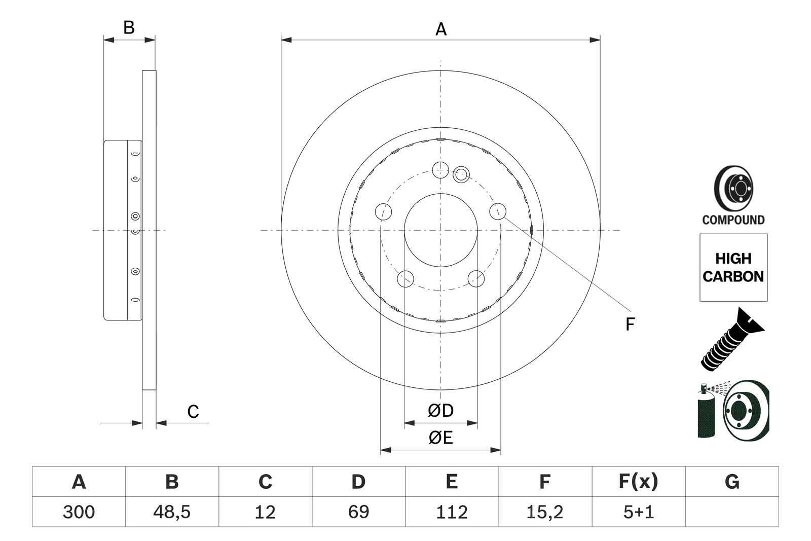 Mercedes W205 C 180 Fren Diski Arka | BOSCH 0986479H49