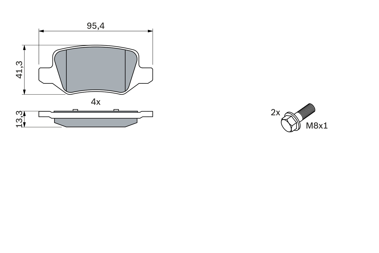 Mercedes W169 A 160CDI Fren Balatası Arka | BOSCH 0986494023
