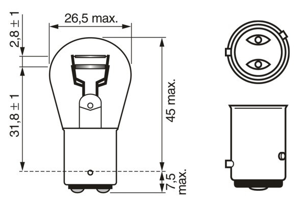Mercedes W169 A Serisi Arka Lambası Ampulü | BOSCH 1987301015