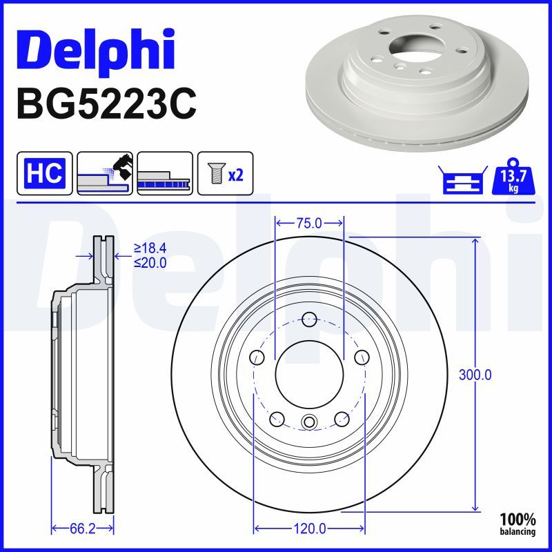 BMW 3 Serisi F30 Fren Diski Ön Havalı 300mm | DELPHI BG5223C