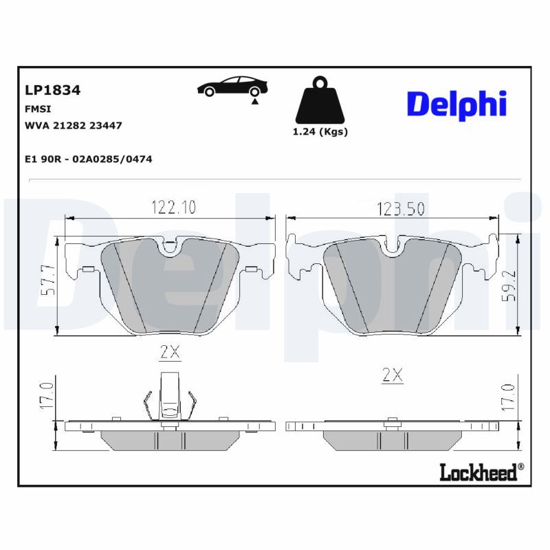 BMW 7 Serisi E65 Fren Balatası Arka | DELPHI LP1834