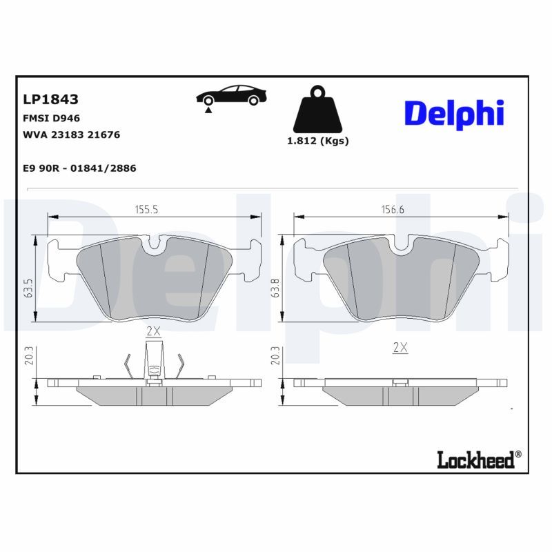 BMW 3 Serisi E46 El Fren Balatası Seti | DELPHI LP1843