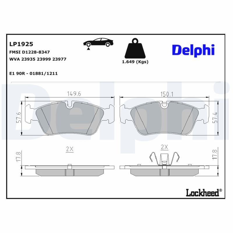 BMW 1 Serisi E81 Fren Balatası Ön | DELPHI LP1925