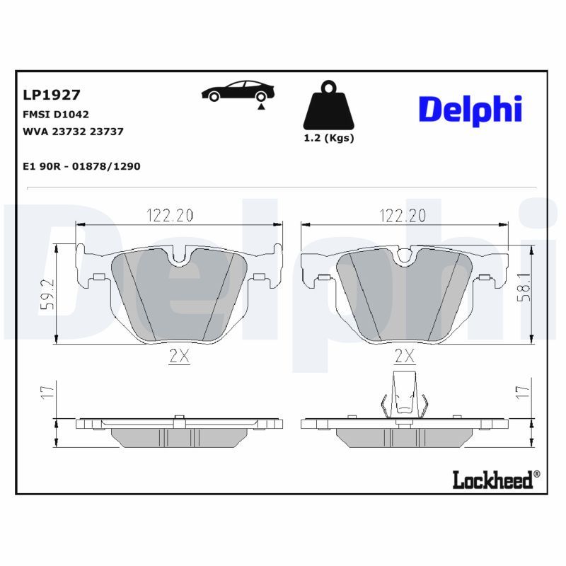 BMW 5 Serisi E61 Fren Balatası Arka | DELPHI LP1927