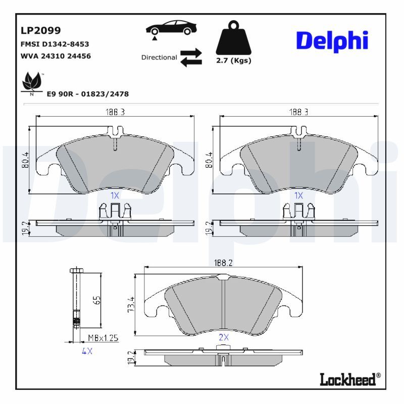 Mercedes W212 Fren Balatası Ön | DELPHI LP2099