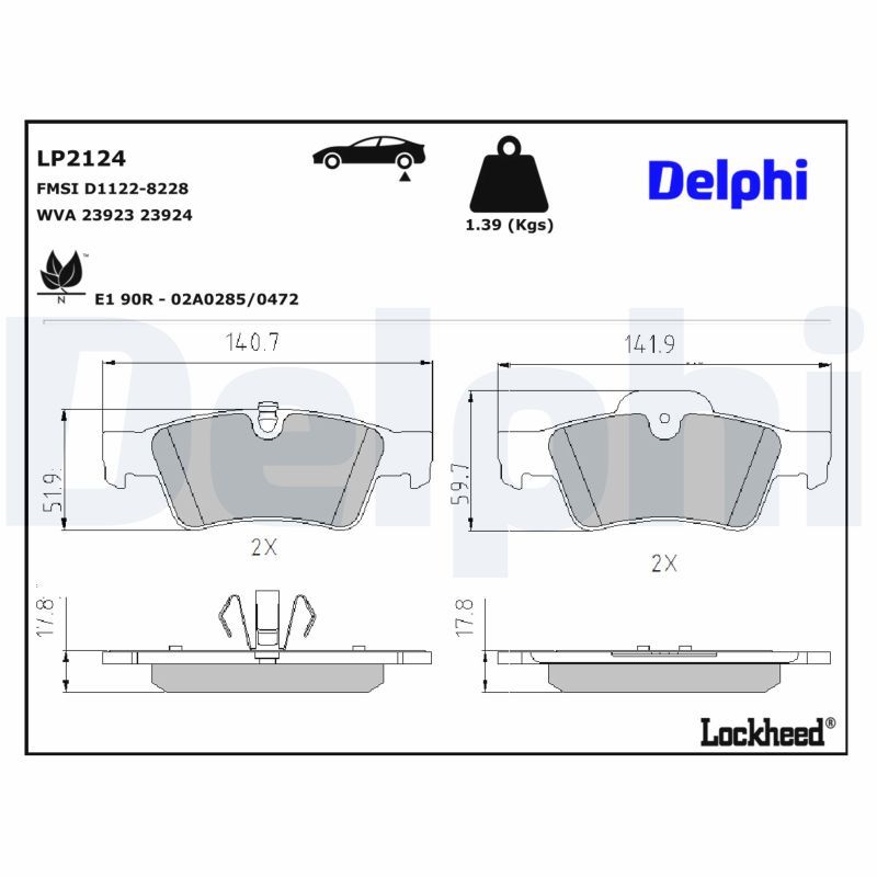 Mercedes W164 Fren Balatası Arka | DELPHI LP2124