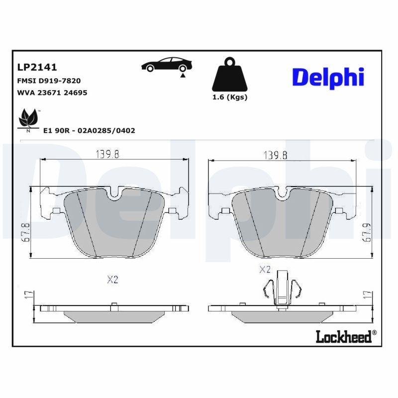 BMW 7 Serisi F01 Fren Balatası Arka | DELPHI LP2141