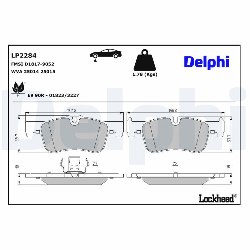 BMW 2 Serisi F22 Fren Balatası Ön | DELPHI LP2284