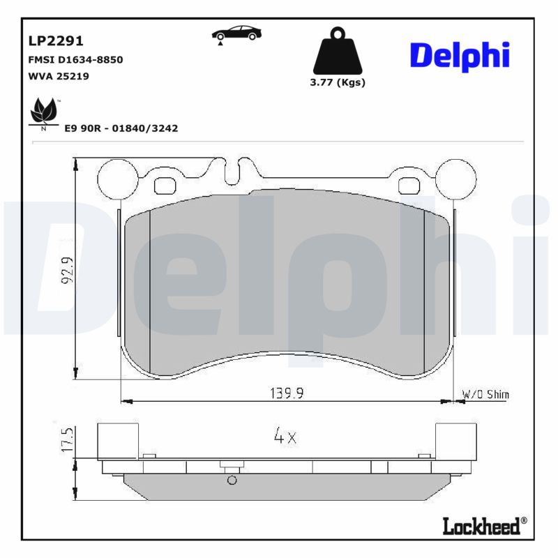 Mercedes W221 Fren Balatası Ön | DELPHI LP2291
