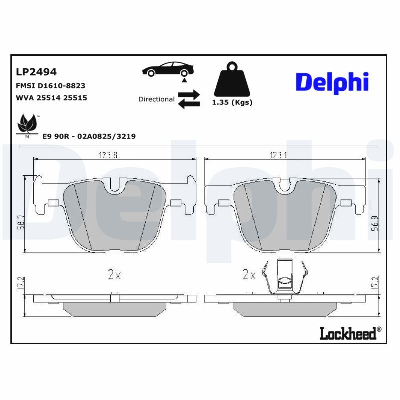 BMW 3 Serisi F30 Fren Balatası Arka | DELPHI LP2494