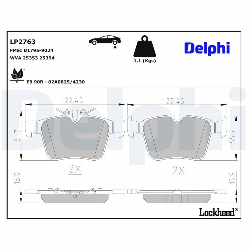 Mercedes W205 Fren Balatası Arka | DELPHI LP2763