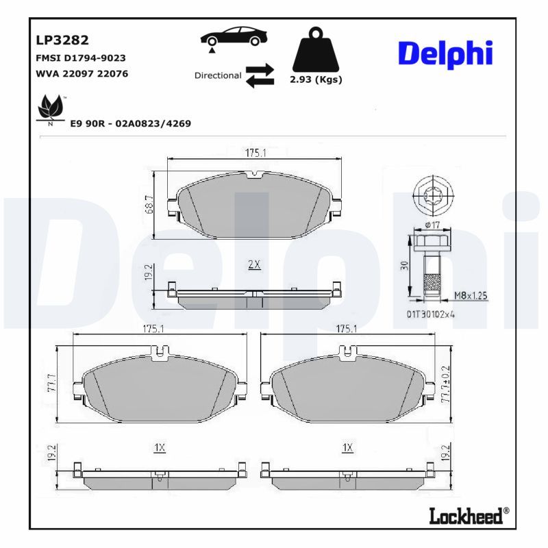 Mercedes W205 Fren Balatası Ön | DELPHI LP3282