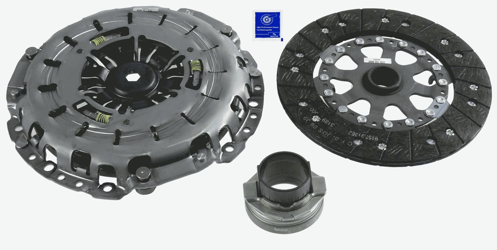 BMW 5 Serisi E60 520i M54 Debriyaj Seti + Rulman | SACHS 3000 951 853