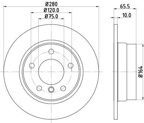 BMW 1 Serisi E87 Fren Diski Havasız Arka | HELLA 8DD 355 128-351