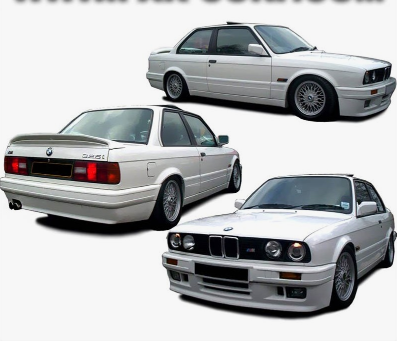 BMW 3 Serisi E30 1988-1991 Coupe M2-STYLE Gövde Kiti Çift Egzoz Çıkışlı Marşpiyeli Kapı Kaplamalı | WENDER BA0302101