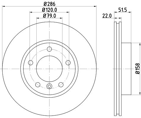 BMW 3 Serisi E46 Fren Diski Havalı Ön | HELLA 8DD 355 102-581