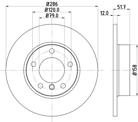 BMW 3 Serisi E36 Fren Diski Havasız Arka | HELLA 8DD 355 102-561