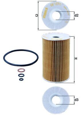BMW 3 Serisi E36 316i M43 Yağ Filtresi | MAHLE OX 127/1D