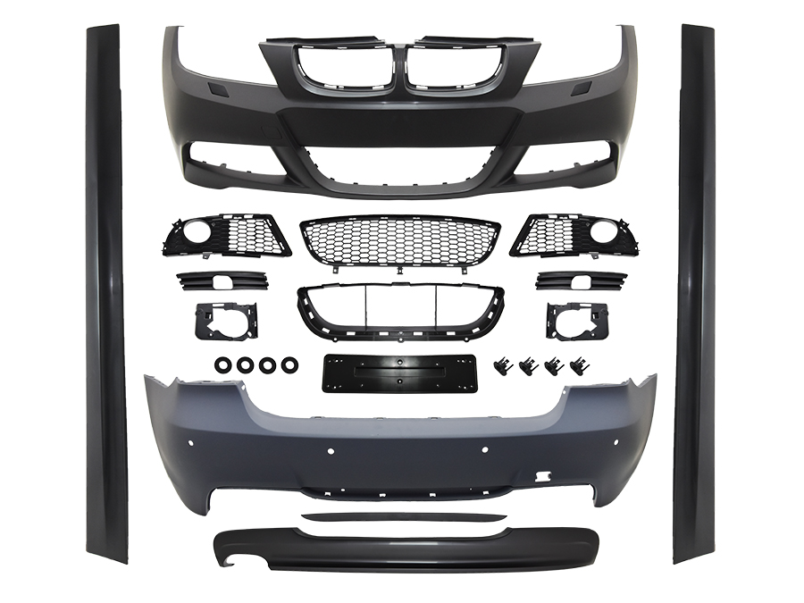 BMW 3 Serisi E90 2004-2012 M-Tech Gövde Kiti Far Yıkamalı PDC'li Arka Çift Egzoz Çıkışlı Marşpiyeli | WENDER BA51950409695