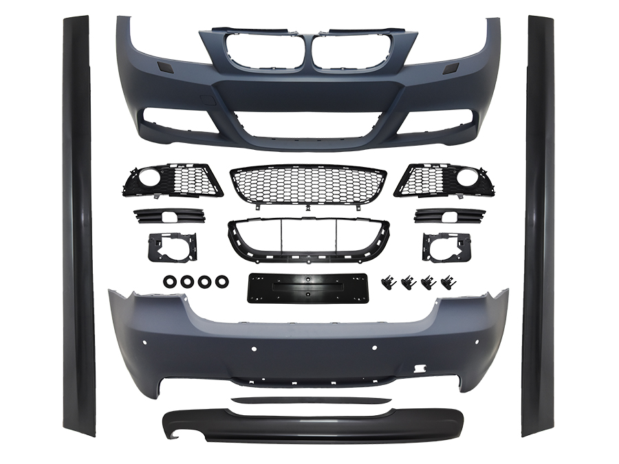 BMW 3 Serisi E90 2004-2012 M-Tech Gövde Kiti Far Yıkamalı PDC'li Arka Çift Egzoz Çıkışlı Marşpiyeli | WENDER BA51952147164