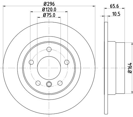 BMW 3 Serisi E90 Fren Diski Havasız Arka | HELLA 8DD 355 111-301
