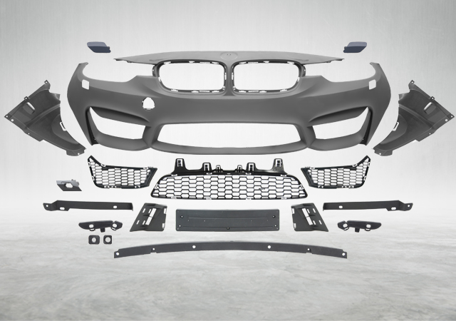 BMW 3 Serisi F30 2012-2018 M3 China-TYPE Komple Tampon Ön Far Yıkamalı | WENDER BA51118058802S3