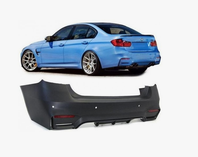 BMW 3 Serisi F30 2012-2018 M3 Komple Tampon Arka PDC'li Çift Egzoz Çıkışlı | WENDER BA51128055991S1