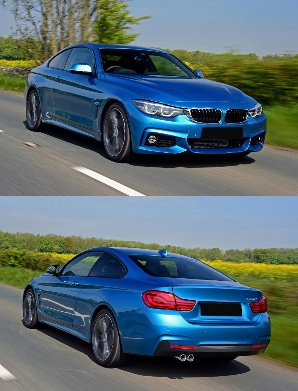 BMW 4 Serisi F32 2013-2018 M-Performance Gövde Kiti Far Yıkamalı PDC'li Ön/Arka Çift Egzoz Çıkışlı Marşpiyeli | WENDER BA0322102