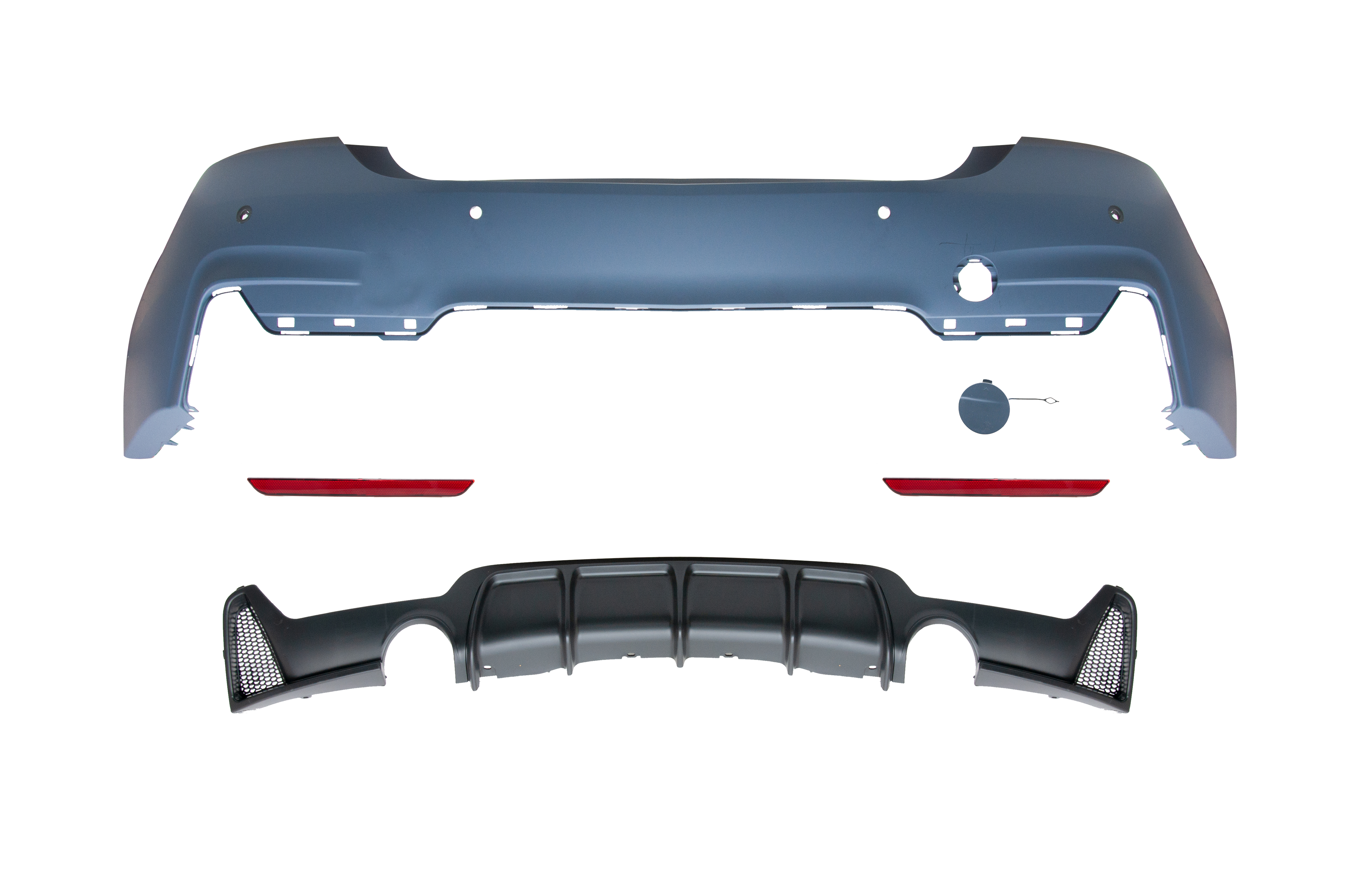 BMW 4 Serisi F32 2013-2018 M-Tech Komple Tampon Arka PDC'li Çift Egzoz Çıkışlı | WENDER BA51128060889S2