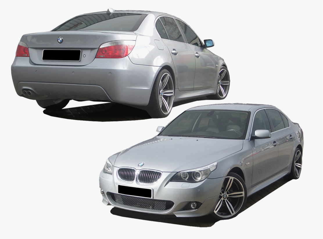 BMW 5 Serisi E60 2001-2010 M-Tech Gövde Kiti Far Yıkamalı PDC'li Ön/Arka 24mm Çift Egzoz Çıkışlı Marşpiyeli | WENDER BA0602101