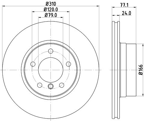 BMW 5 Serisi E61 Fren Diski Havalı Ön | HELLA 8DD 355 109-901