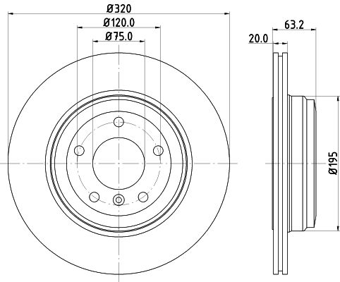 BMW 5 Serisi E61 Fren Diski Havalı Ön | HELLA 8DD 355 109-941