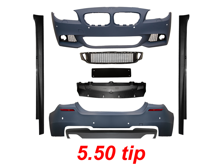 BMW 5 Serisi F10 2009-2016 M-Tech- 550i Gövde Kiti Far Yıkamalı PDC'li Ön/Arka Çift Egzoz Çıkışlı Marşpiyeli | WENDER BA0102106