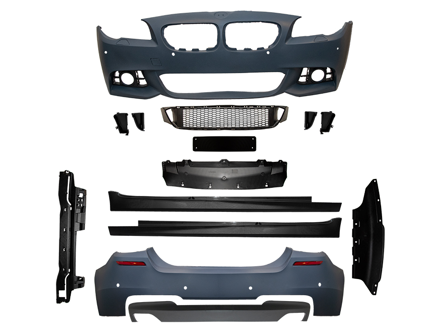 BMW 5 Serisi F10 2009-2016 M-Tech- 550i Gövde Kiti Far Yıkamalı PDC'li Ön/Arka Çift Egzoz Çıkışlı Marşpiyeli | WENDER BA0102107