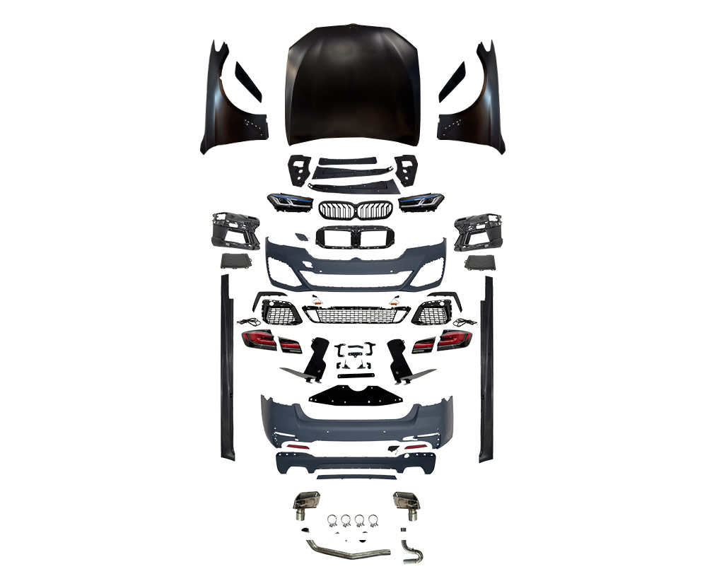 BMW 5 Serisi F10 2009-2016 M-Tech Komple Gövde Kiti [DONUSUM => G30-LCI] Çift Çıkışlı Egz.Uçlu Marşpiyeli Panjurlu Kaput/Çamurluk Far/Stop | WENDER BA0102210