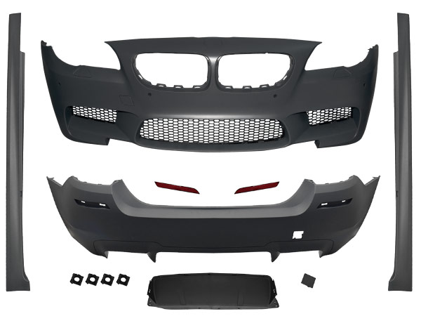 BMW 5 Serisi F10 2009-2016 M5 Gövde Kiti Far Yıkamalı PDC'li Ön/Arka Çift Egzoz Çıkışlı Marşpiyeli | WENDER BA0102105
