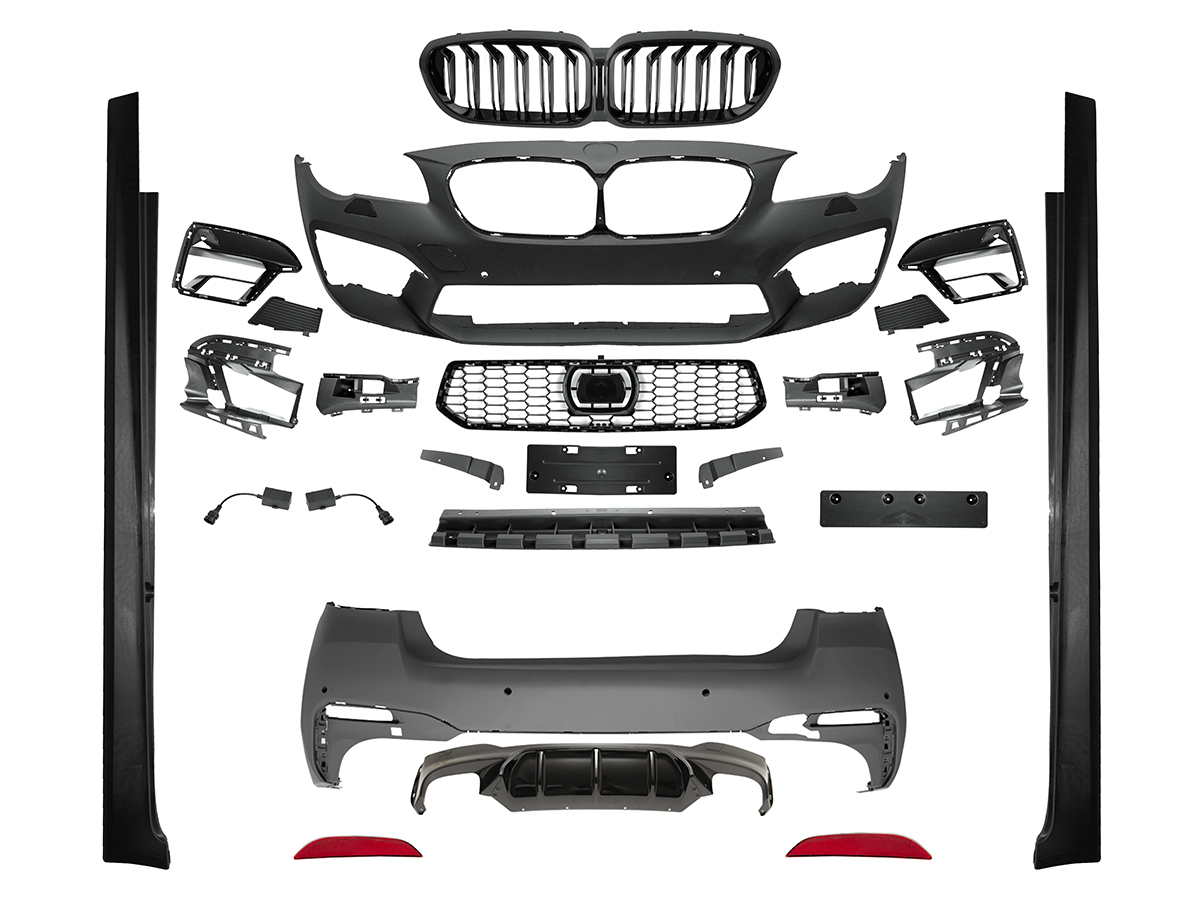BMW 5 Serisi F10 2009-2016 M5 Performance Gövde Kiti [DONUSUM => F90] Far Yıkamalı PDC Ön/Arka Delikleri Açılabilir Çift Egzoz Çıkışlı ACCli Panjur (Far Değişmez) | WENDER BA0102216