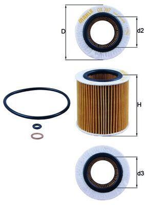 BMW 5 Serisi F10 535i N55 Yağ Filtresi | MAHLE OX 387D