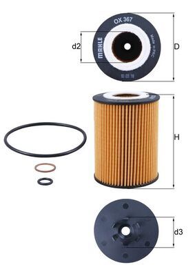 BMW 7 Serisi E65 735i N62 Yağ Filtresi | MAHLE OX 367D