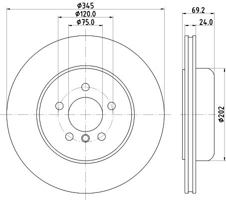 BMW 7 Serisi F01 Fren Diski Havalı Arka | HELLA 8DD 355 132-501