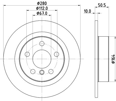 BMW X1 Serisi F48 Fren Diski Havasız Arka | HELLA 8DD 355 122-661