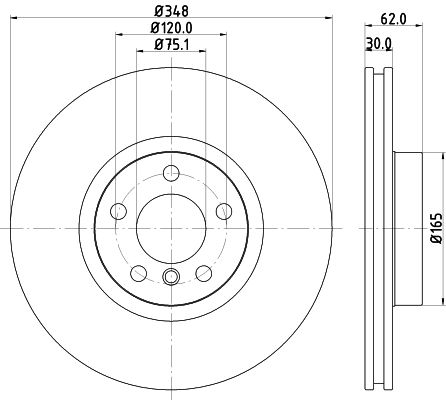 BMW X5 Serisi F15 Fren Diski Havalı Ön | HELLA 8DD 355 117-741