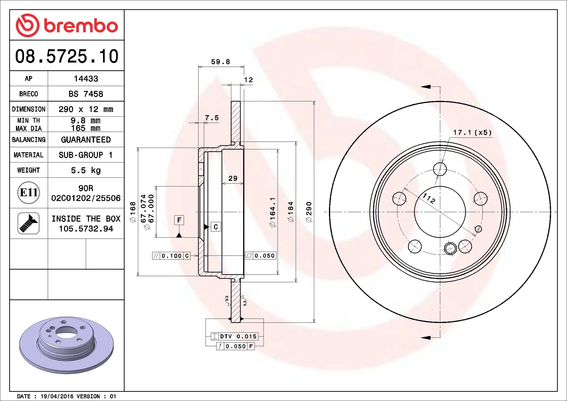 Mercedes S Serisi W140 S 280 Arka Fren Diski | BREMBO 08572510