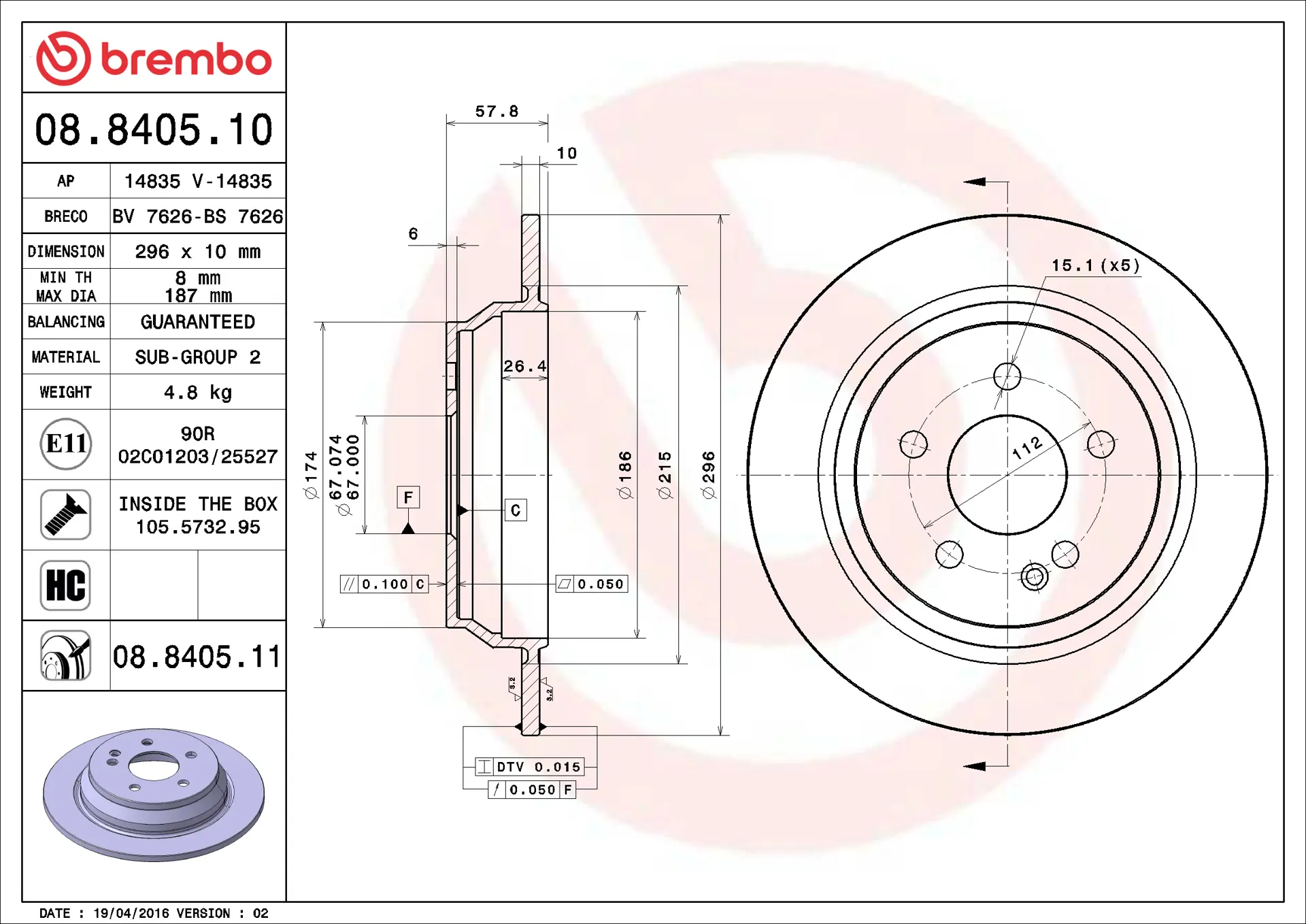 Mercedes Vito Serisi W639 3.2 Arka Fren Diski | BREMBO 08840510