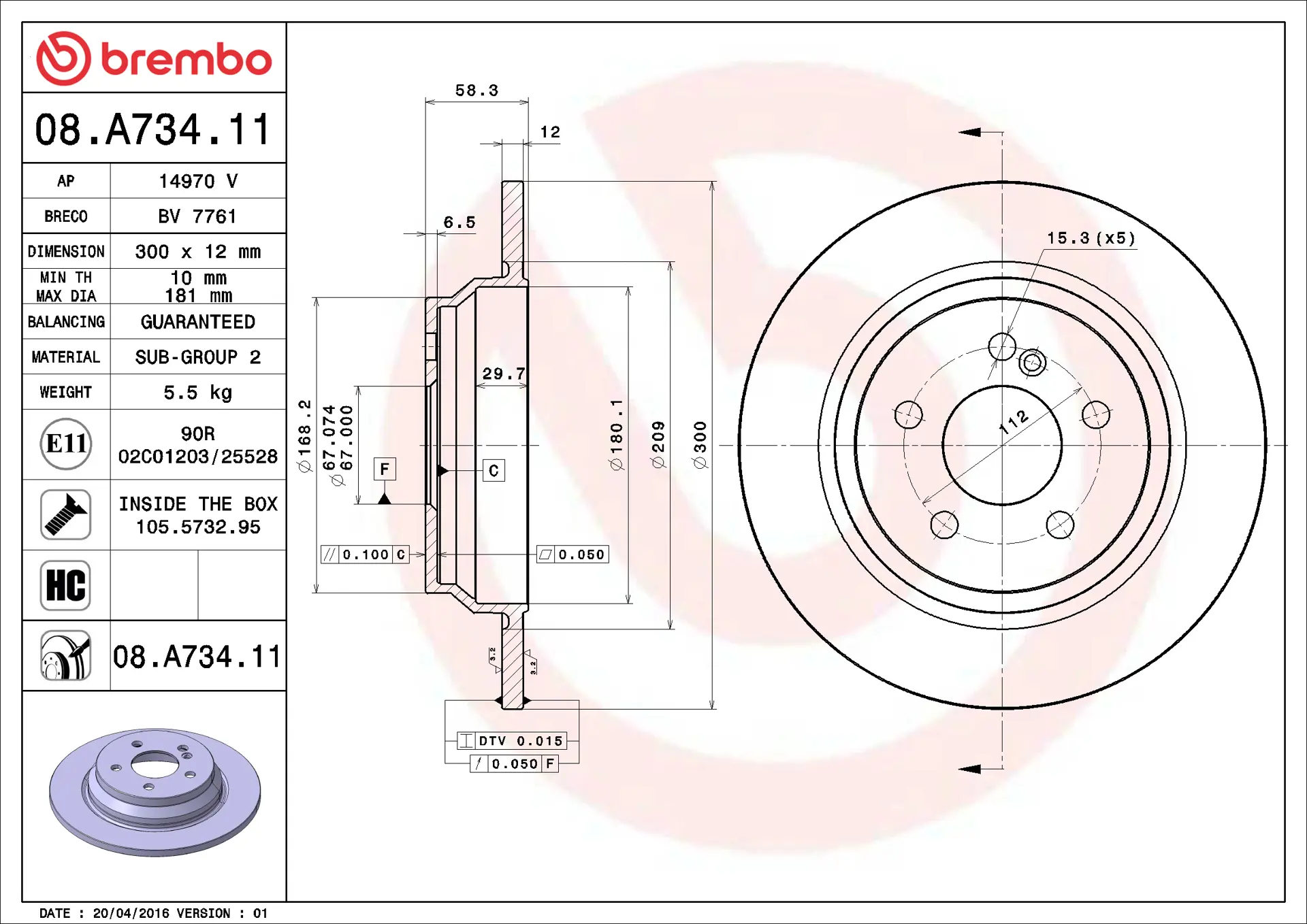 Mercedes S Serisi W221 S 250 CDI Arka Fren Diski | BREMBO 08A73411
