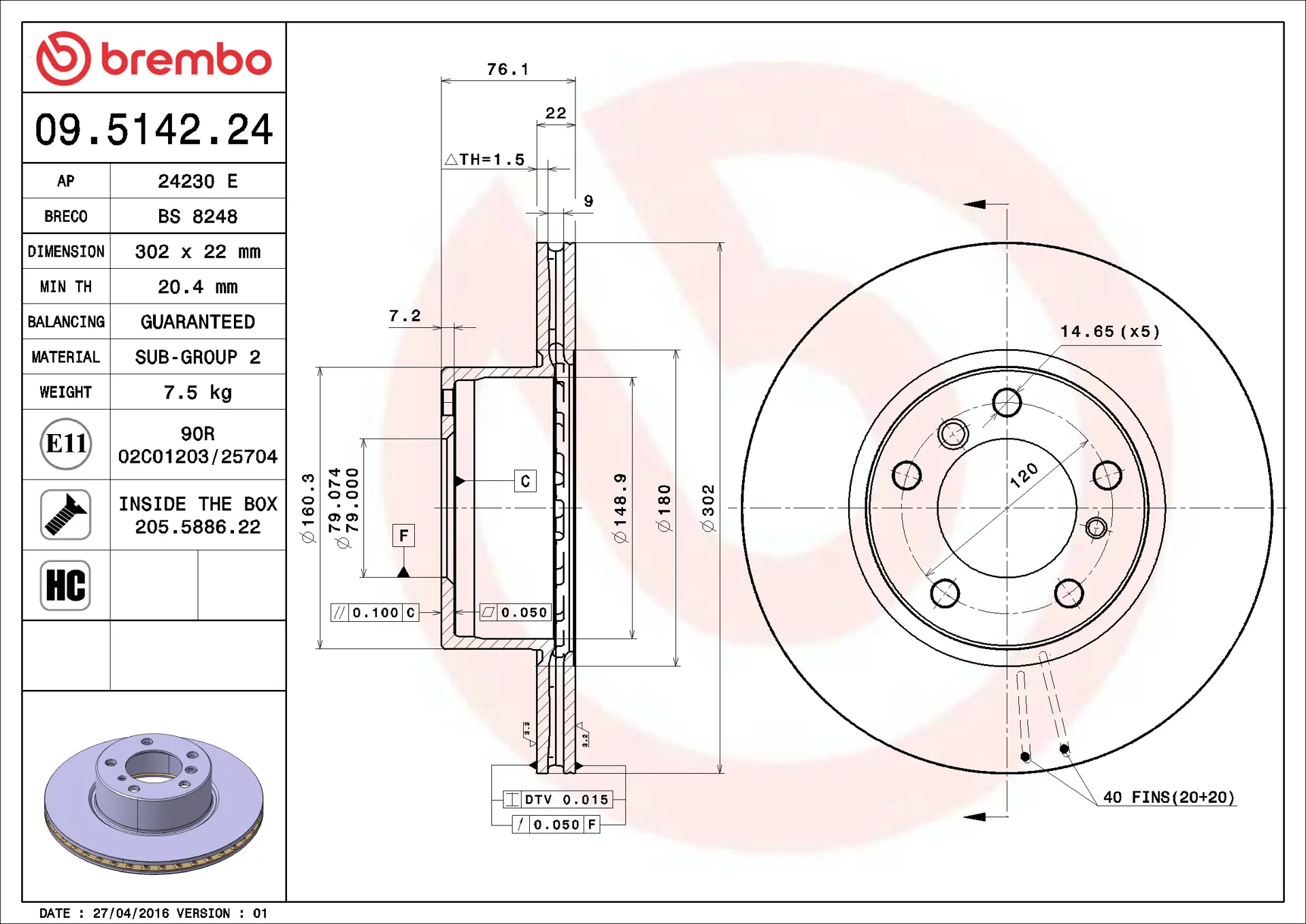BMW 5 Serisi E34 524 td Ön Fren Diski Havalandırmalı | BREMBO 09514224