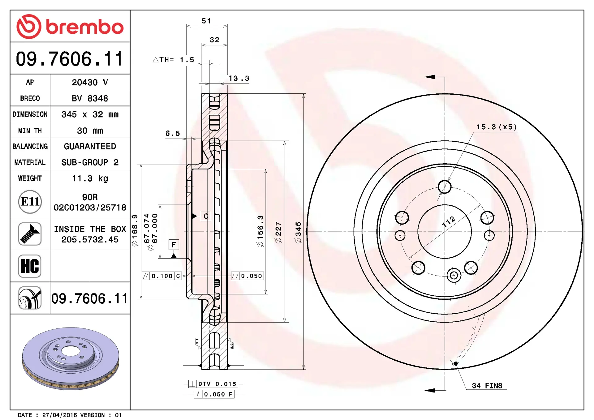 Mercedes ML Serisi W163 ML 320 Ön Fren Diski Havalandırmalı | BREMBO 09760611