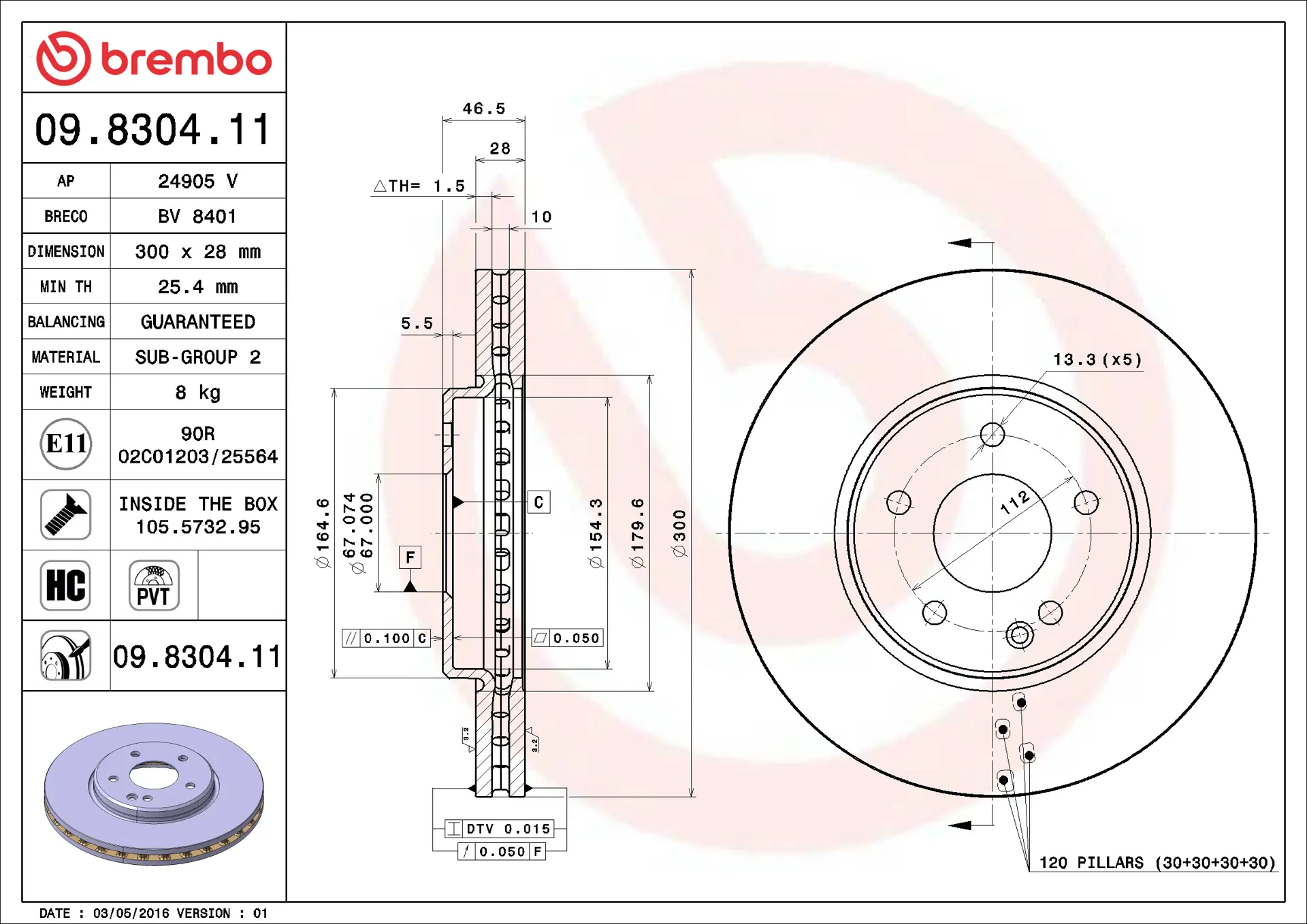 Mercedes E Serisi W210 E 200 Kompressor Ön Fren Diski Havalandırmalı | BREMBO 09830411