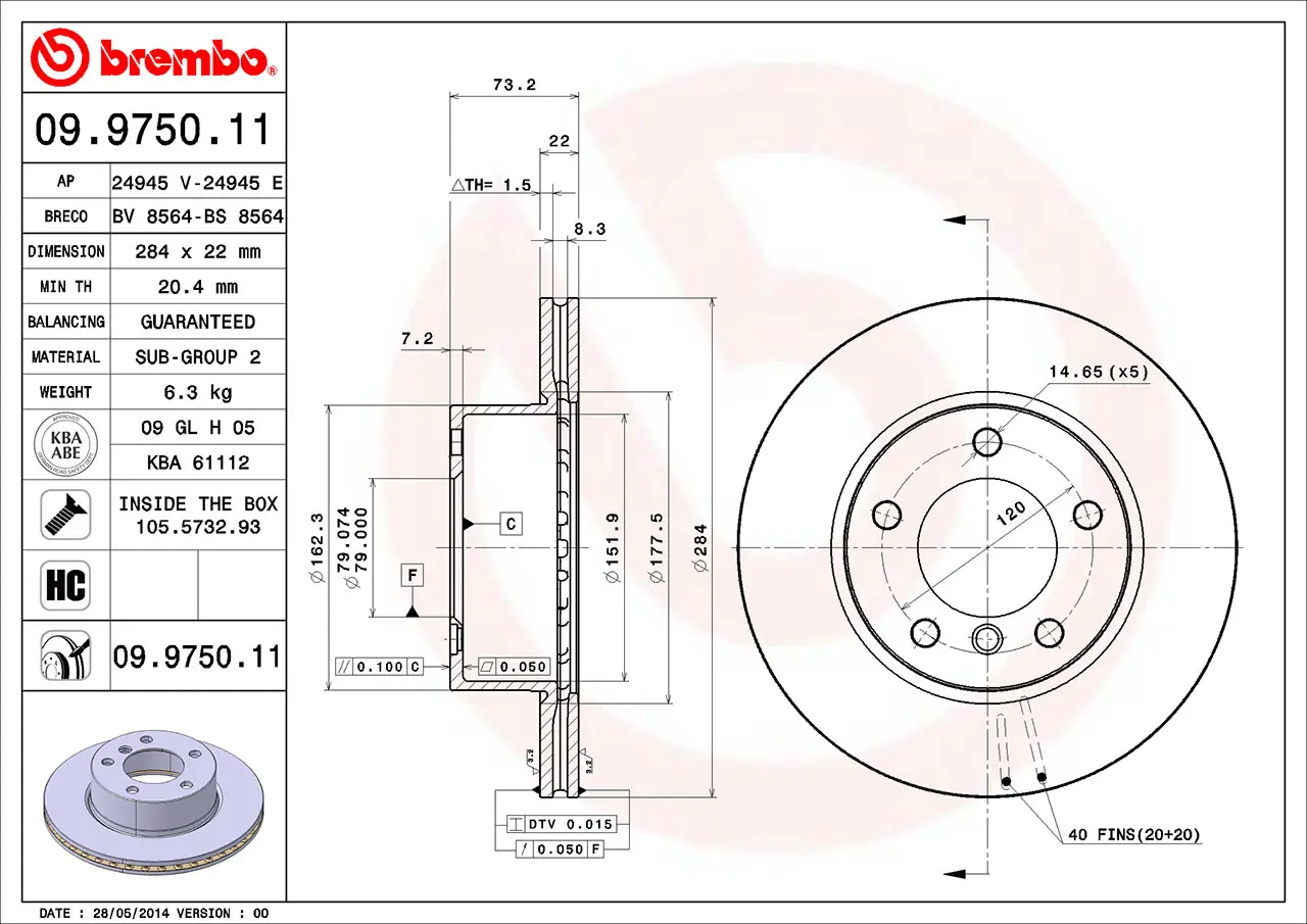 BMW 1 Serisi E87 116 d Ön Fren Diski Havalandırmalı | BREMBO 09975011